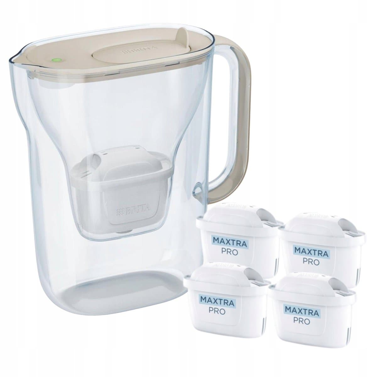 Dzbanek filtrujący Brita Style Essential 2,4l Piaskowy z 4 wkładami maxtra