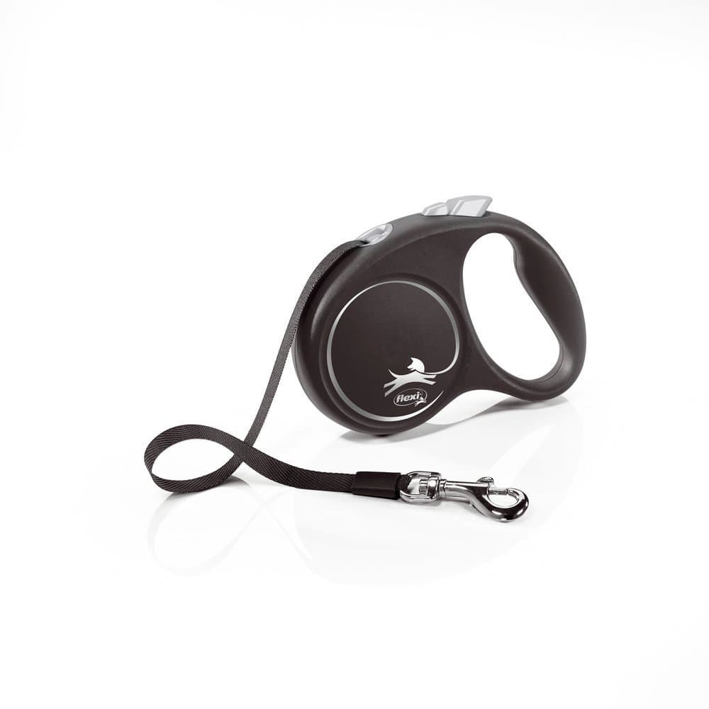 FLEXI, Smycz automatyczna, Black Design M, 5 m., do 25 kg, czarna