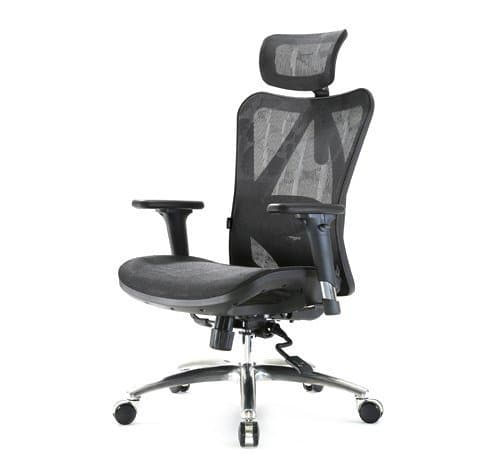 Fotel ergonomiczny ANGEL Kalisto, czarno-srebrny, 130x60x50 cm