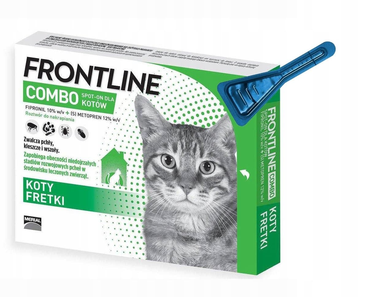 Frontline Combo Dla Kota Krople Na Pchły I Kleszcze Wszoły Dawka Na 30 Dni