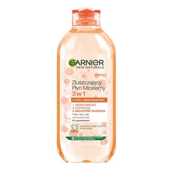 Garnier, Skin Naturals, Złuszczający płyn micelarny 3w1, 400 ml