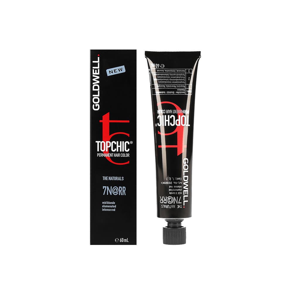 Goldwell, Topchic, farba do włosów, 7N@RR Mid Blonde Elumenated Intense Red, 60 ml