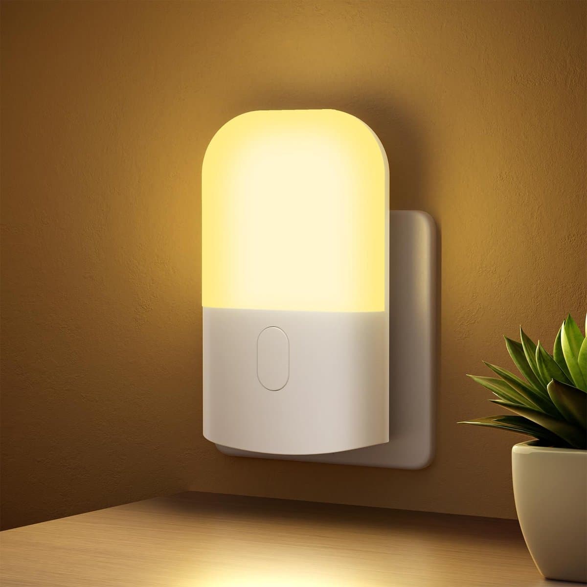 GRIFEMA GD101-1 Lampka nocna dla dzieci 3 regulowane poziomy jasności, lampka nocna z czujnikiem światła do pokoju dziecięcego, łazienki,