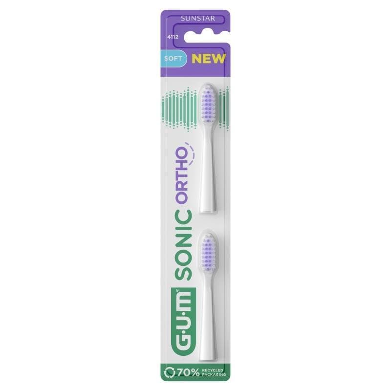 Gum Sonic Ortho końcówki wymienne do szczoteczki sonicznej, 2 sztuki