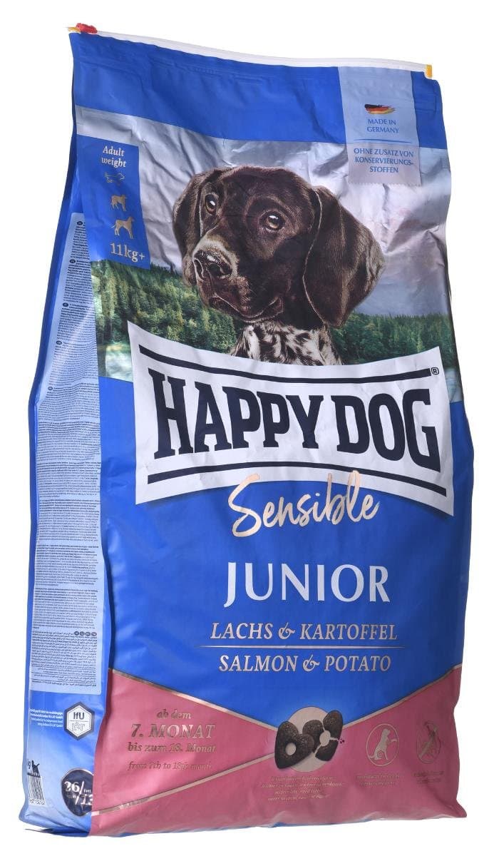 Happy Dog, Sensible Junior, Karma sucha, 7-18mc, łosoś,ziemn., 10 kg