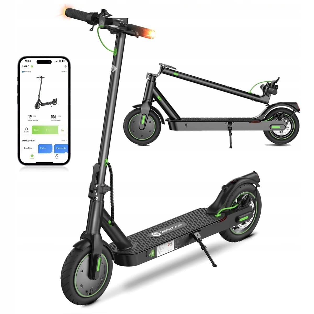 Hulajnoga Elektryczna E-Scooter Isinwheel S9Pro 350W 30KM 8,5' Składany