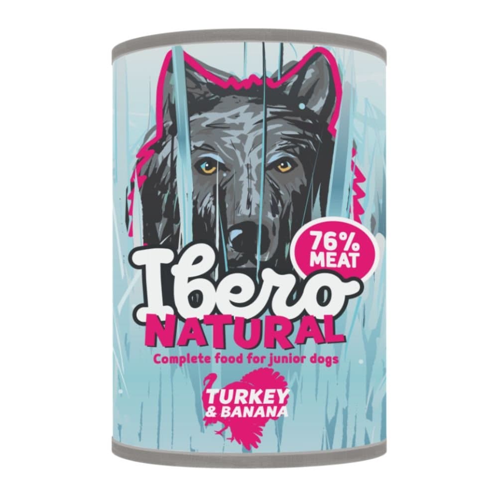 Ibero Complete Junior Low Grain Turkey & Banana - 400 g - karma mokra dla szczeniąt z indykiem i bananem