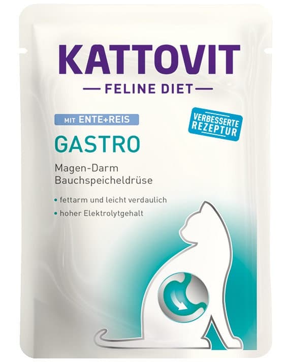 Kattovit Mokra karma dla dorosłych kotów o dietetycznej formule smak kaczki z ryżem85g