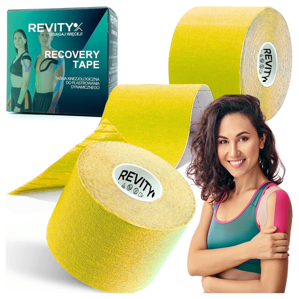 KINESIOLOGY TAPE 1 szt. 5m MEDYCZNA TAŚMA KINEZJOLOGICZNA TEJPY