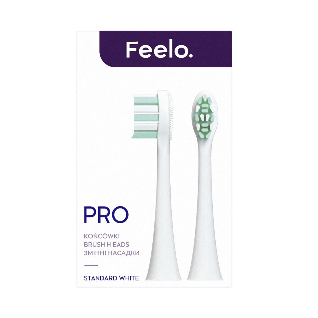 Końcówki wymienne Feelo Pro White Standard do szczoteczki sonicznej Feelo Pro