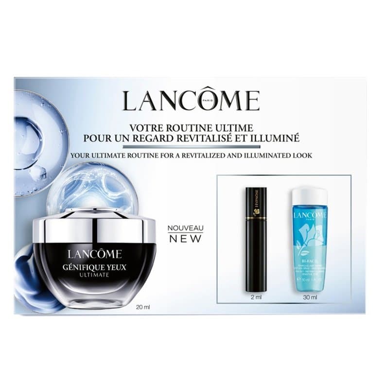 Lancome, Génifique Eye Routine zestaw krem pod oczy 20ml + tusz do rzęs 2ml + płyn do demakijażu oczu 30ml