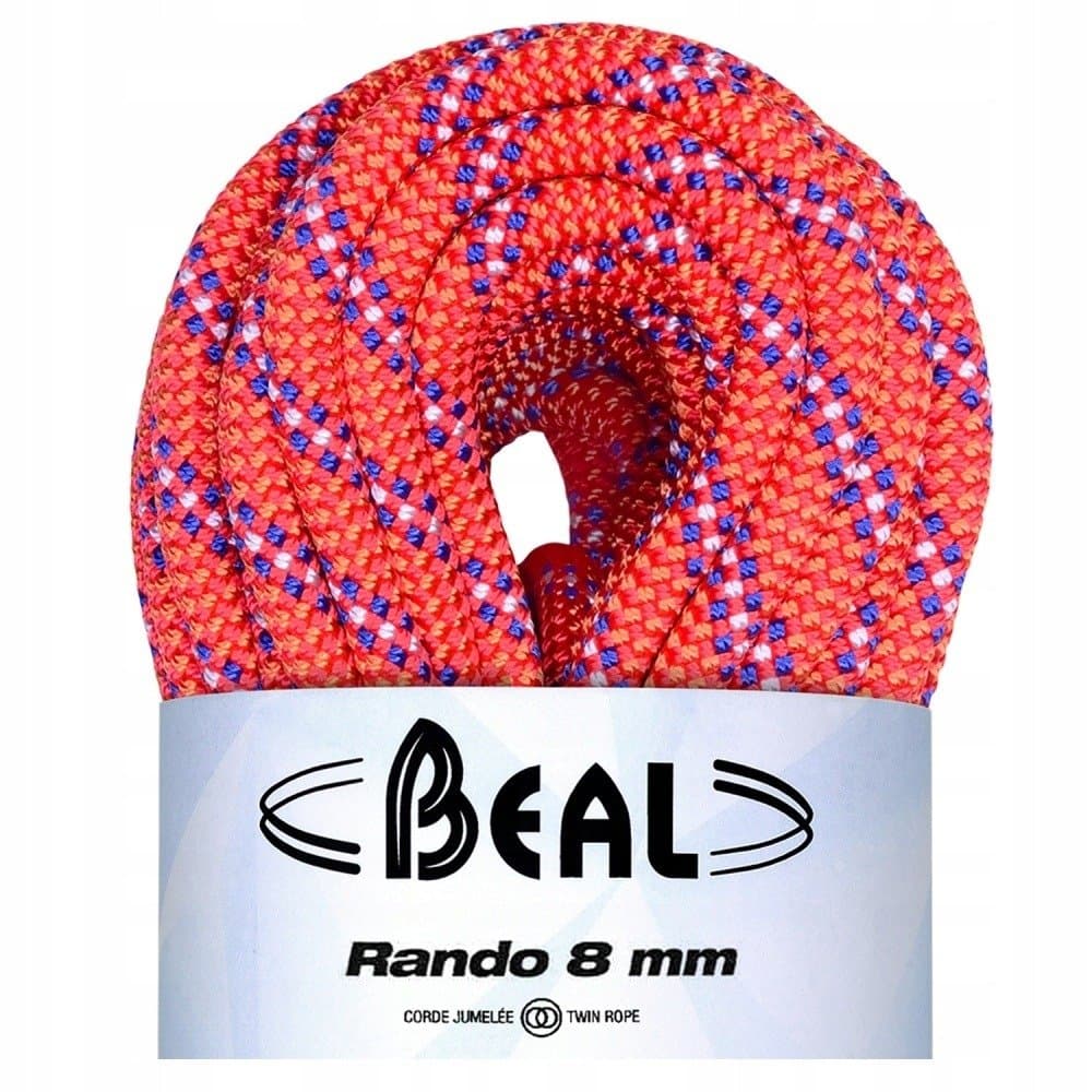 Lina do turystyki lodowcowej Beal Rando 8 mm 20 m - pomarańczowa