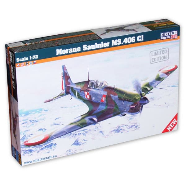 Mastercraft, Morane Saulnier MS.406 CI Lotnictwo Polskie we Francji 1:72, Model do sklejania, 8+
