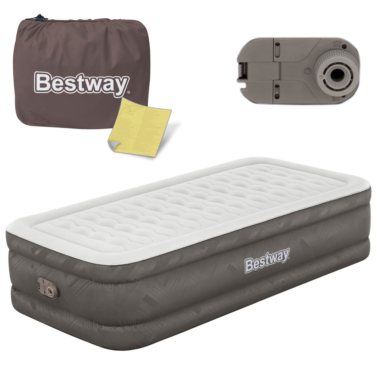 Materac dmuchany jednoosobowy do spania z wbudowaną pompką Bestway 191x97cm 69048