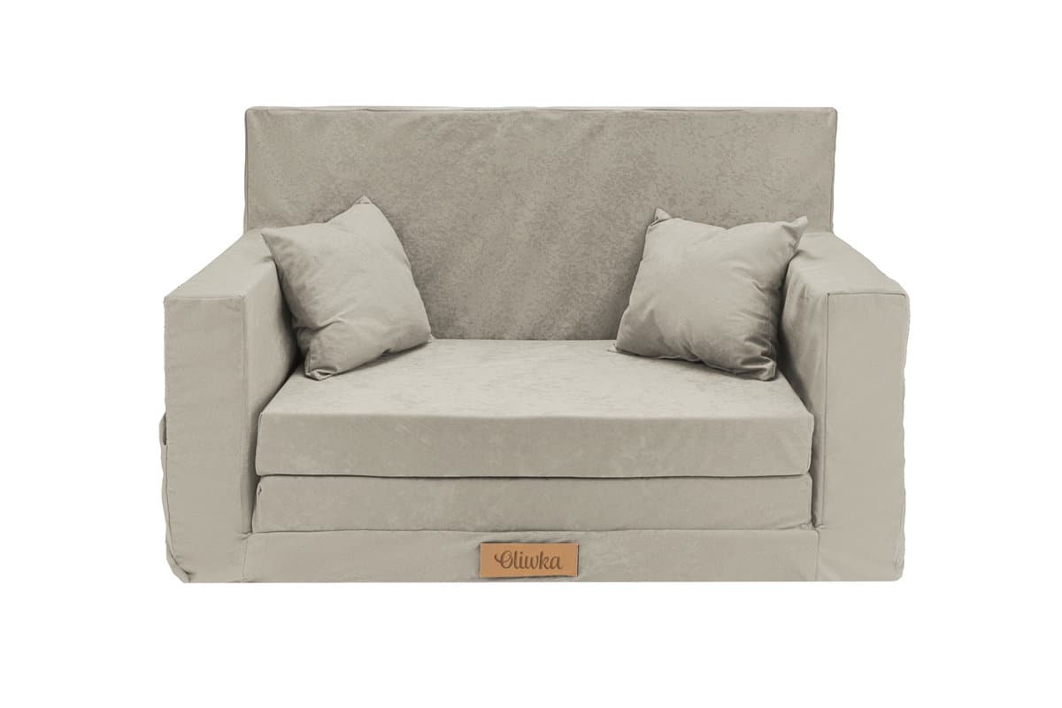 MINI SOFA Kanapa rozkładana piankowa dla dzieci JASNY SZARY