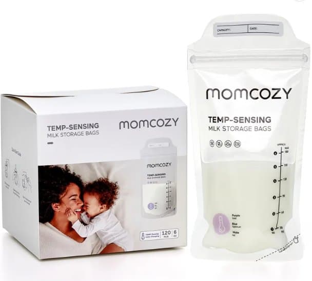 Momcozy MS005 120 sztuk | Worki na mleko | reagujące na temperaturę, 170ml