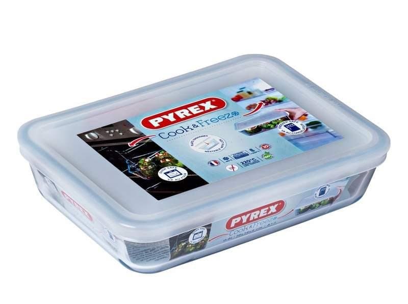 Naczynie żaroodporne Cook & Freeze z plastikową pokrywką 19 x 14 x 4 cm 0,8 l PYREX