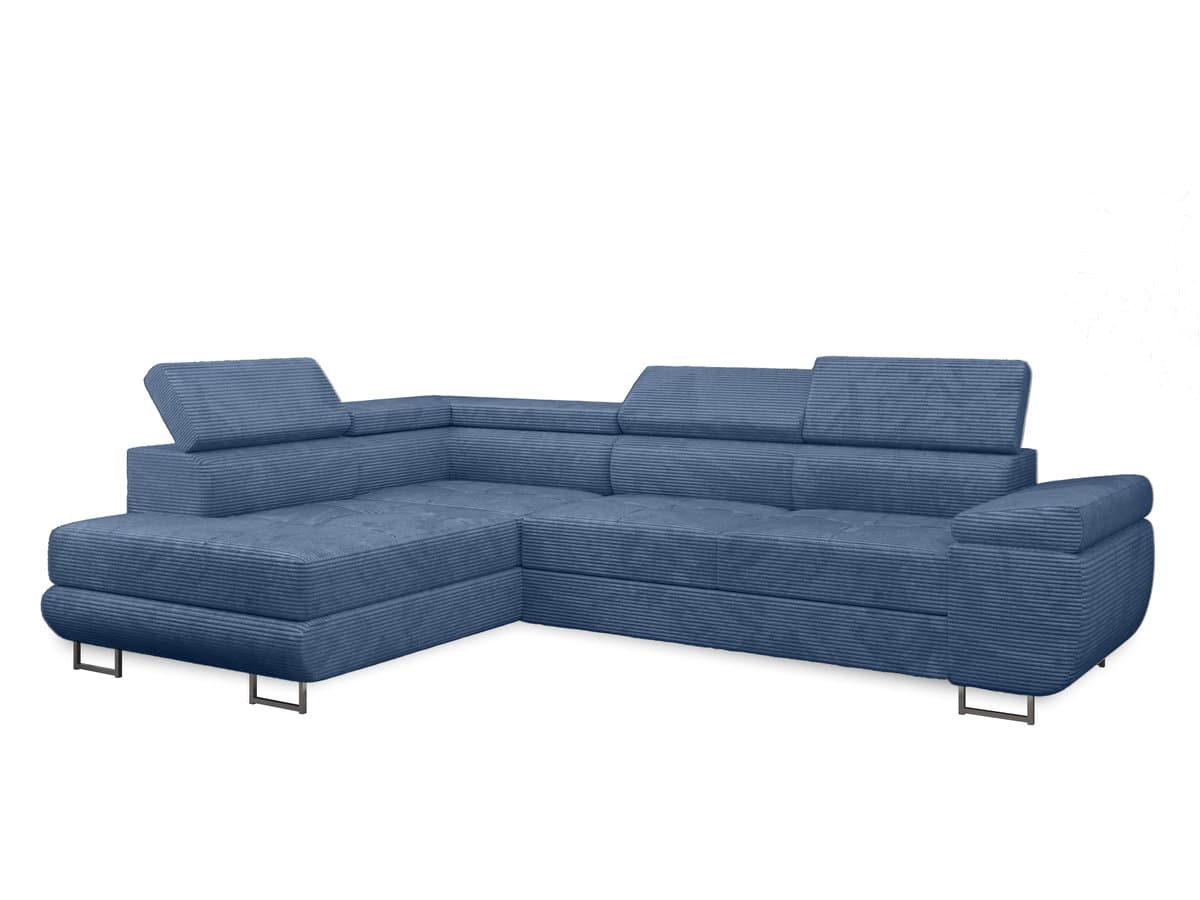 Narożnik Sofa Anton L funkcja spania delfin lewy Poso 5 sztruks sprezyna falista