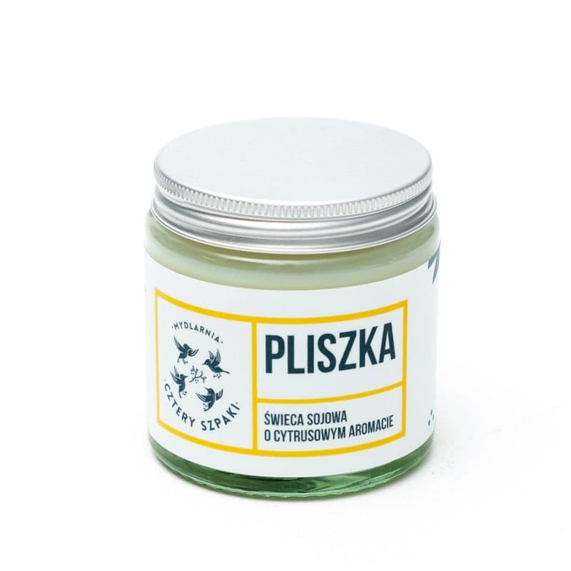 Naturalna świeca sojowa cytrynowa CZTERY SZPAKI Pliszka, 100 g