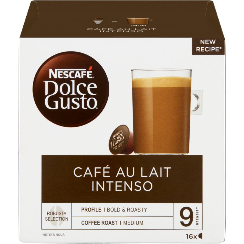 Nescafe, kawa kapsułki Dolce Gusto Cafe au Lait Intenso, 16 kapsułek