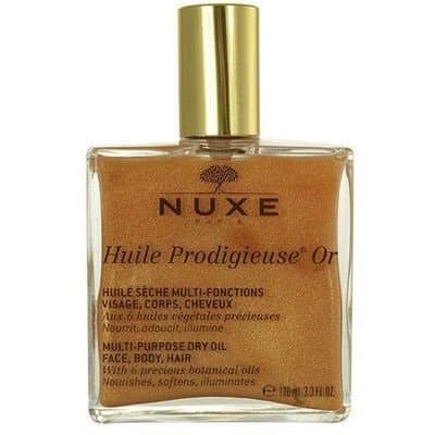 Nuxe, Huile Prodigieuse, suchy olejek ze złotymi drobinkami do twarzy, ciała i włosów, 100 ml