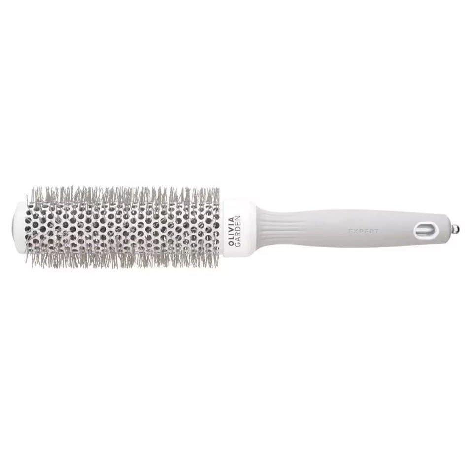 Olivia Garden, Expert Blowout Speed Wavy Bristles, Szczotka do suszenia i modelowania włosów White/Grey 35mm