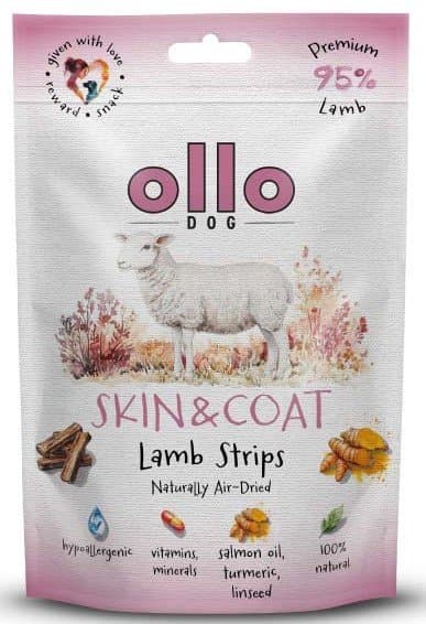 Ollo Air Dried Skin & Coat Lamb Strips 80g