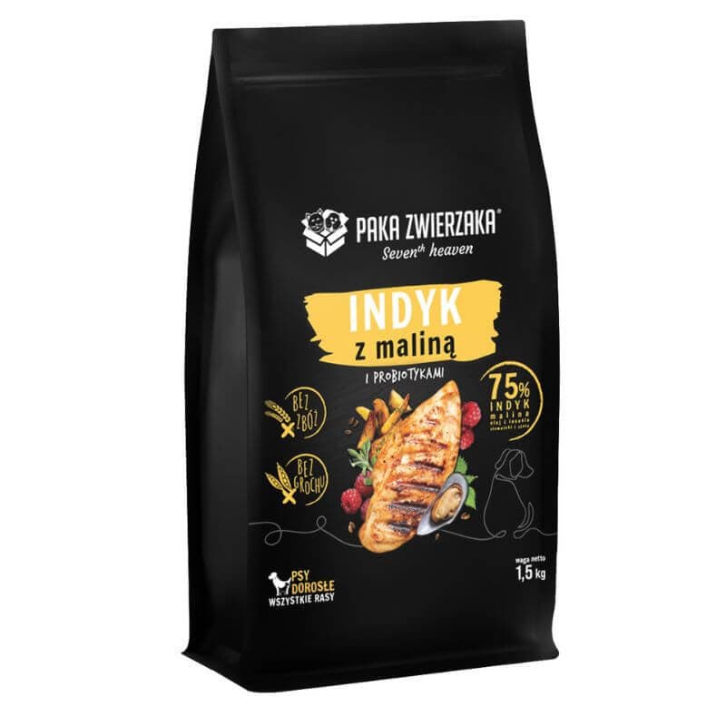 Paka Zwierzaka Seventh Heaven Indyk I Malina Monoprotein Dla Dorosłych Psów 1,5Kg