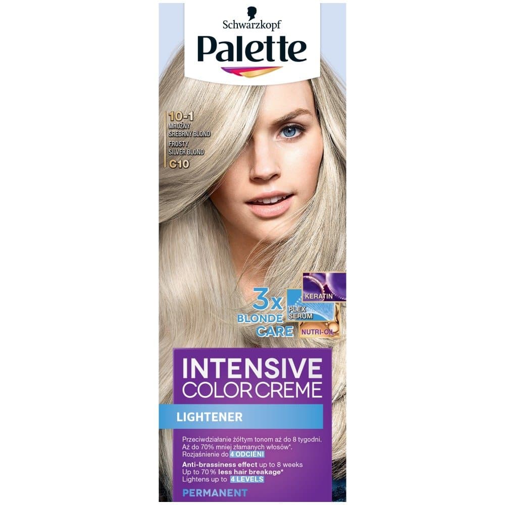 Palette, Intensive Color Creme, krem koloryzujący C10 - Mroźny Srebrny Blond