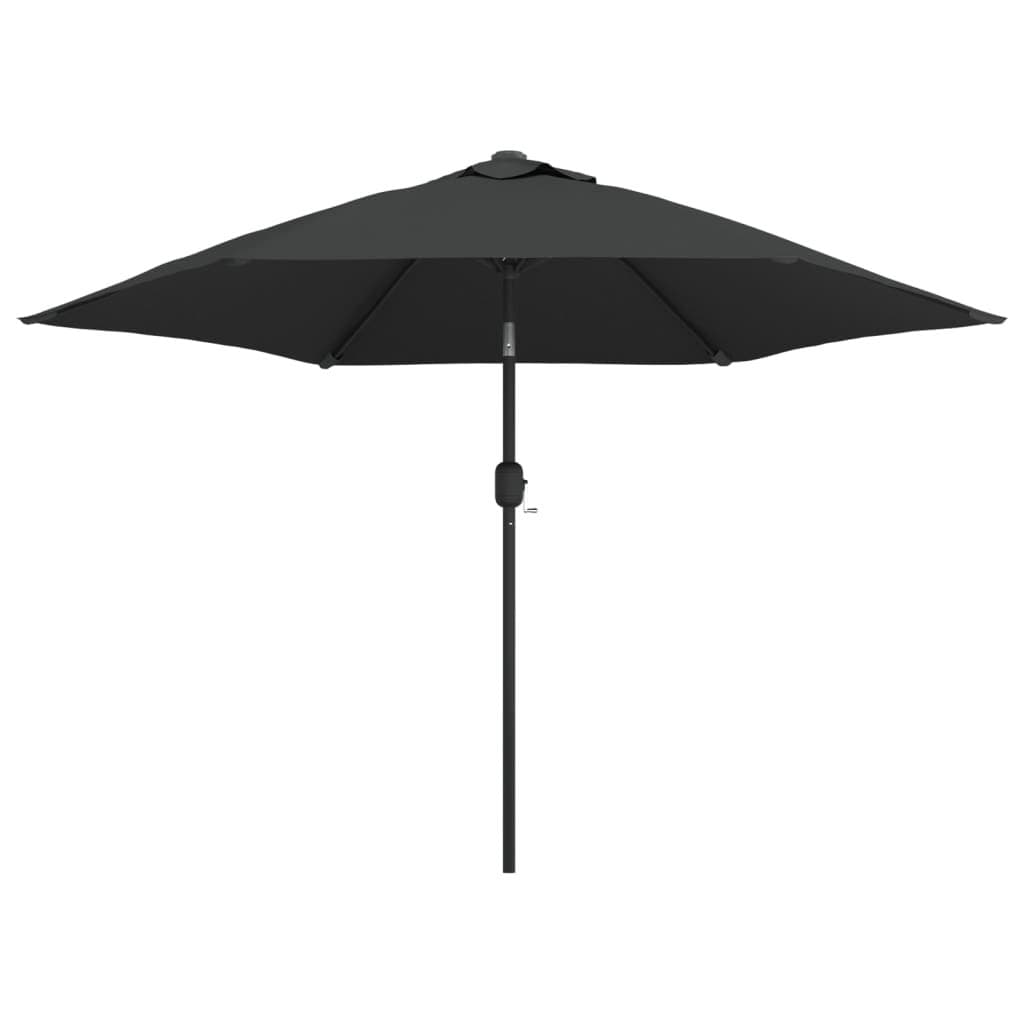 Parasol ogrodowy z lampkami LED i stalowym słupkiem VIDAXL, antracytowy, 300 cm