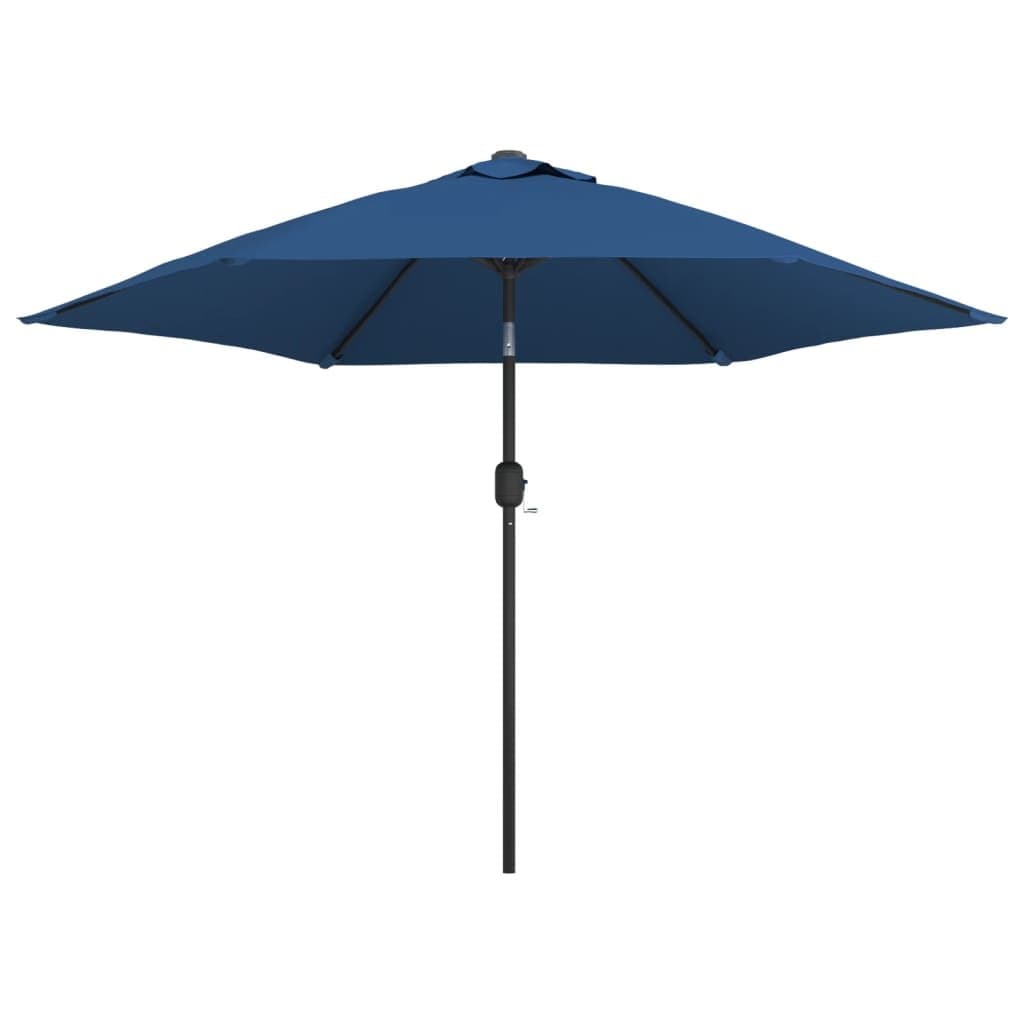 Parasol ogrodowy z LED i stalowym słupkiem VIDAXL, niebieski, 300 cm