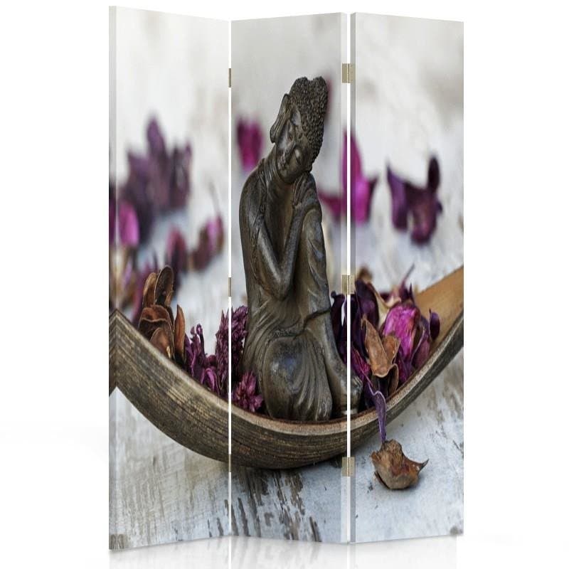 Parawan pokojowy FEEBY, Budda w płatkach, Obrotowy 110x170cm 3-częściowy