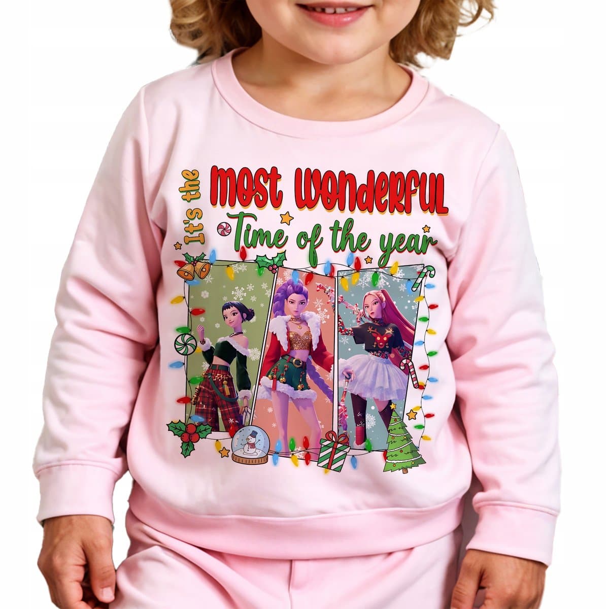 Piżamka Długa Różowa MOST WONDERFUL TIME HUNTRIX Prezent Mikołaj - 104 cm