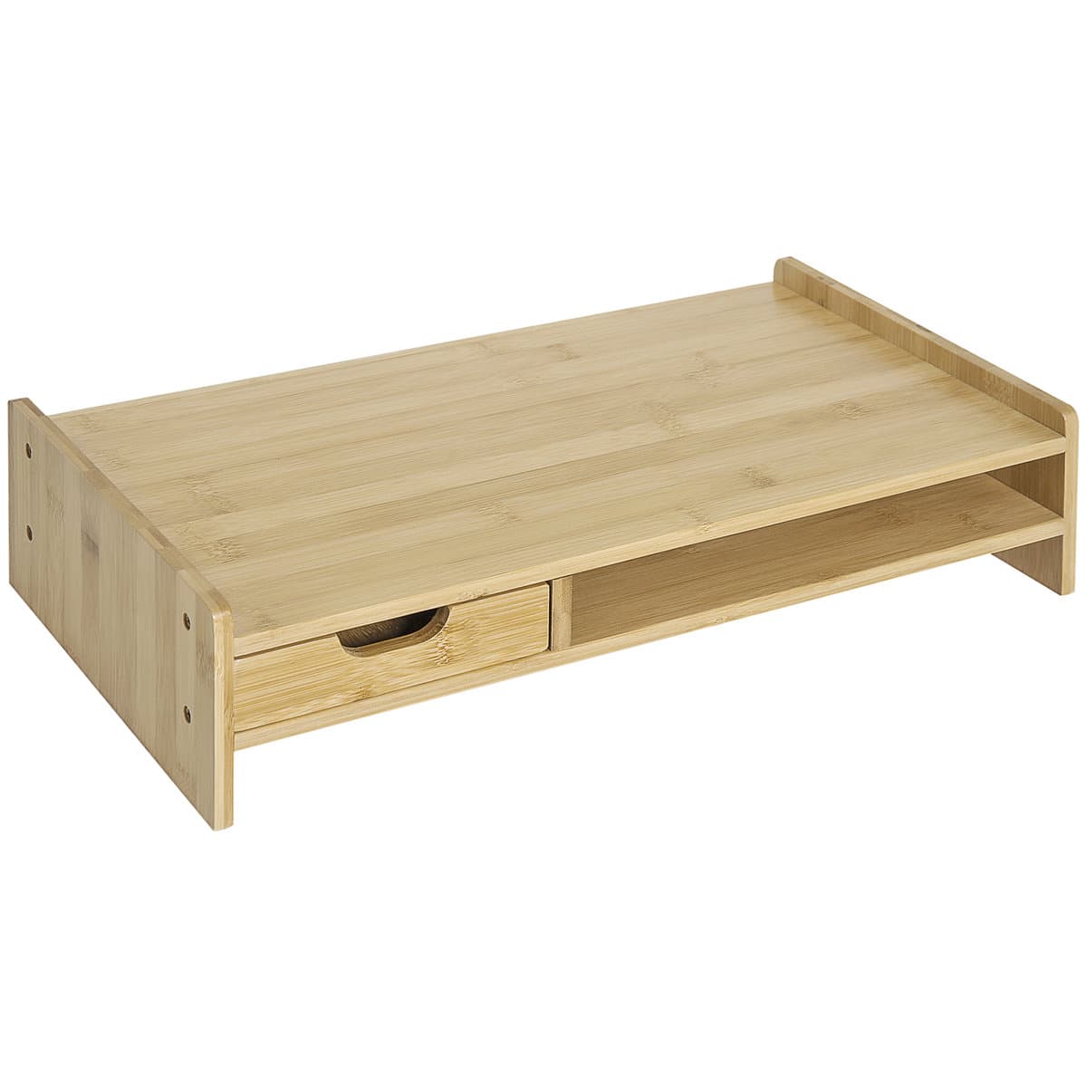 Podstawka pod monitor HOMCOM z szufladą, podwyższenie ekranu, podstawka pod monitor do komputera, notebooka, drukarki, 49 x 25,5 x 11,5 cm, kolor