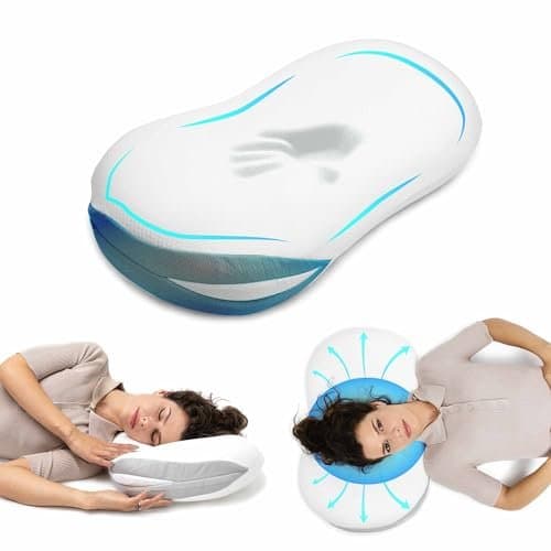 Poduszka Ortopedyczna Pod Kark Z Wyrównującej Nacisk Pianki Żelowej Wiskozowej (Memory Foam) 63 X 35 X 13 Cm