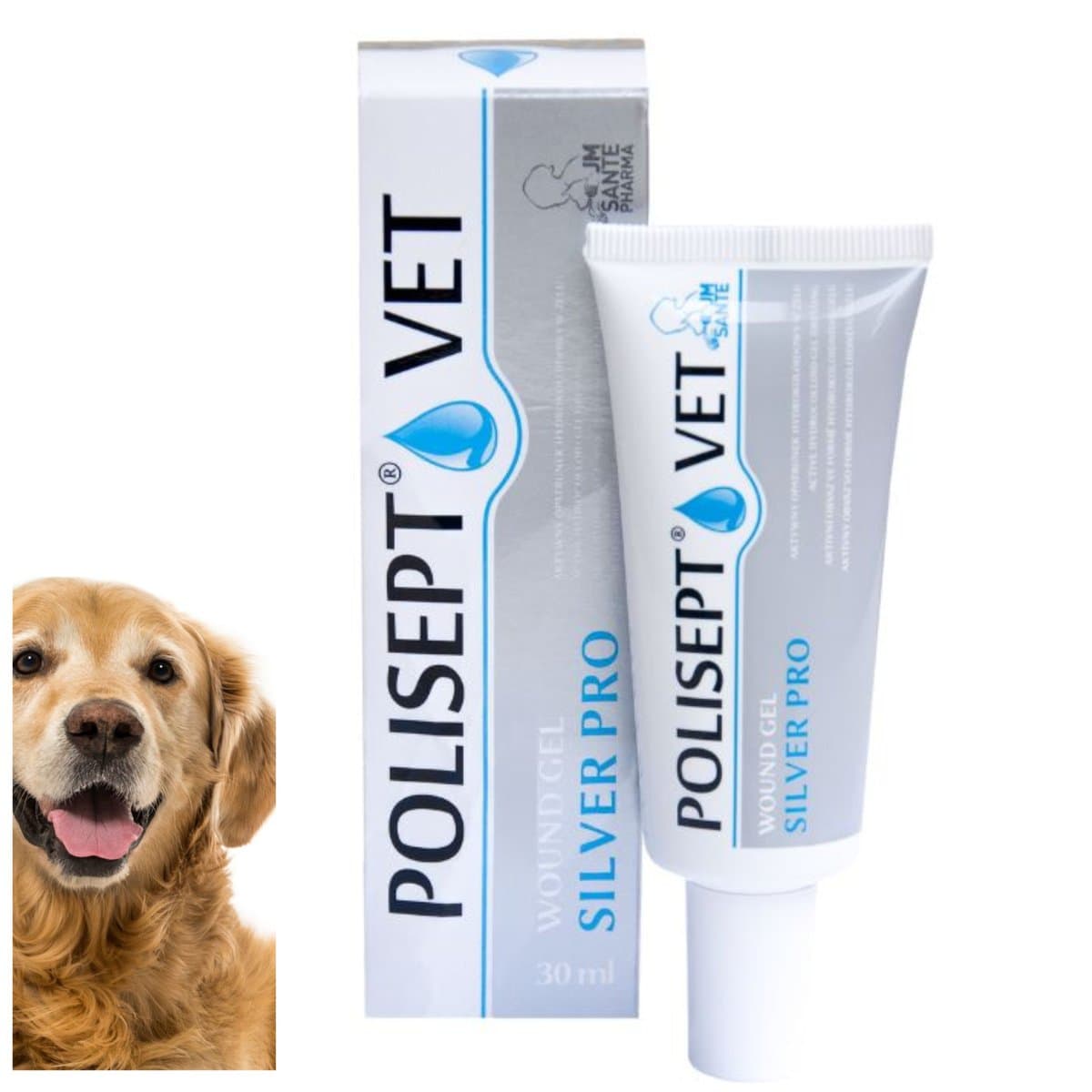 POLISEPT VET GEL WOUND GER SILVER PRO ŻELOWY NA RANY DLA PSA I KOTA nanosrebro 30ML