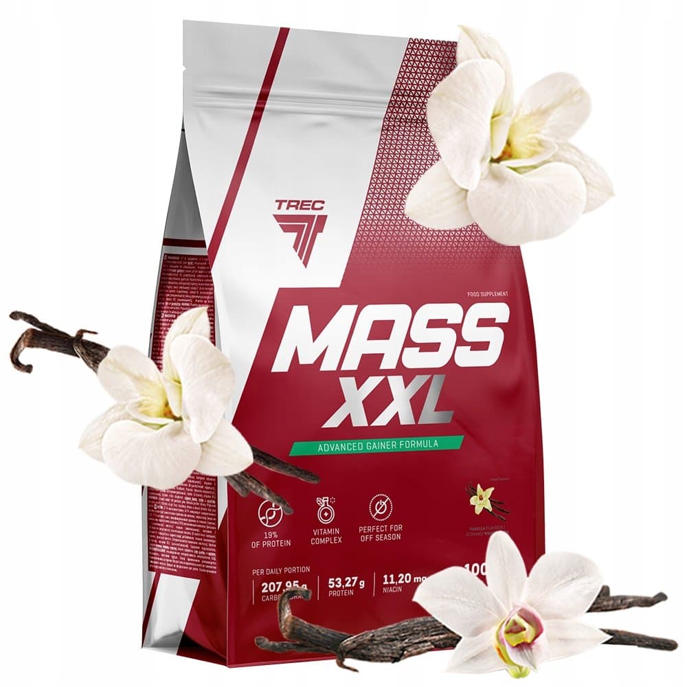 Potężny Gainer Trec Mass Xxl 1000G Mega Mutant Mass Węglowodany Białko 1Kg