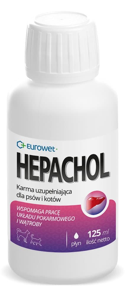 Preparat wspomagający pracę układu pokarmowego dla psów i kotów EUROWET Hepachol, 125 ml