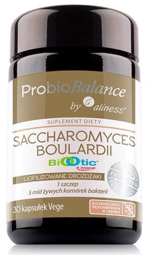 Suplement diety, Probiotyk, ProbioBalance Saccharomyces Boulardii, 5 mld żywych bakterii / 250 mg, 30 kapsułek wege, Aliness
