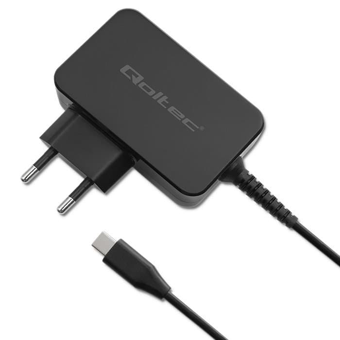 Qoltec Ładowarka Gan Power Pro 1Xusb-C 65W 5-20V 3-3.25A Czarna