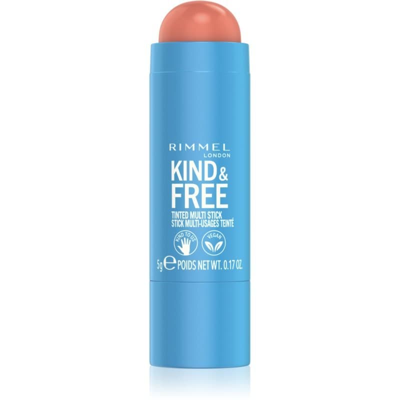 Rimmel Kind & Free wielofunkcyjny kosmetyk do makijażu oczu, ust i twarzy odcień 002 Peachy Cheeks 5 g