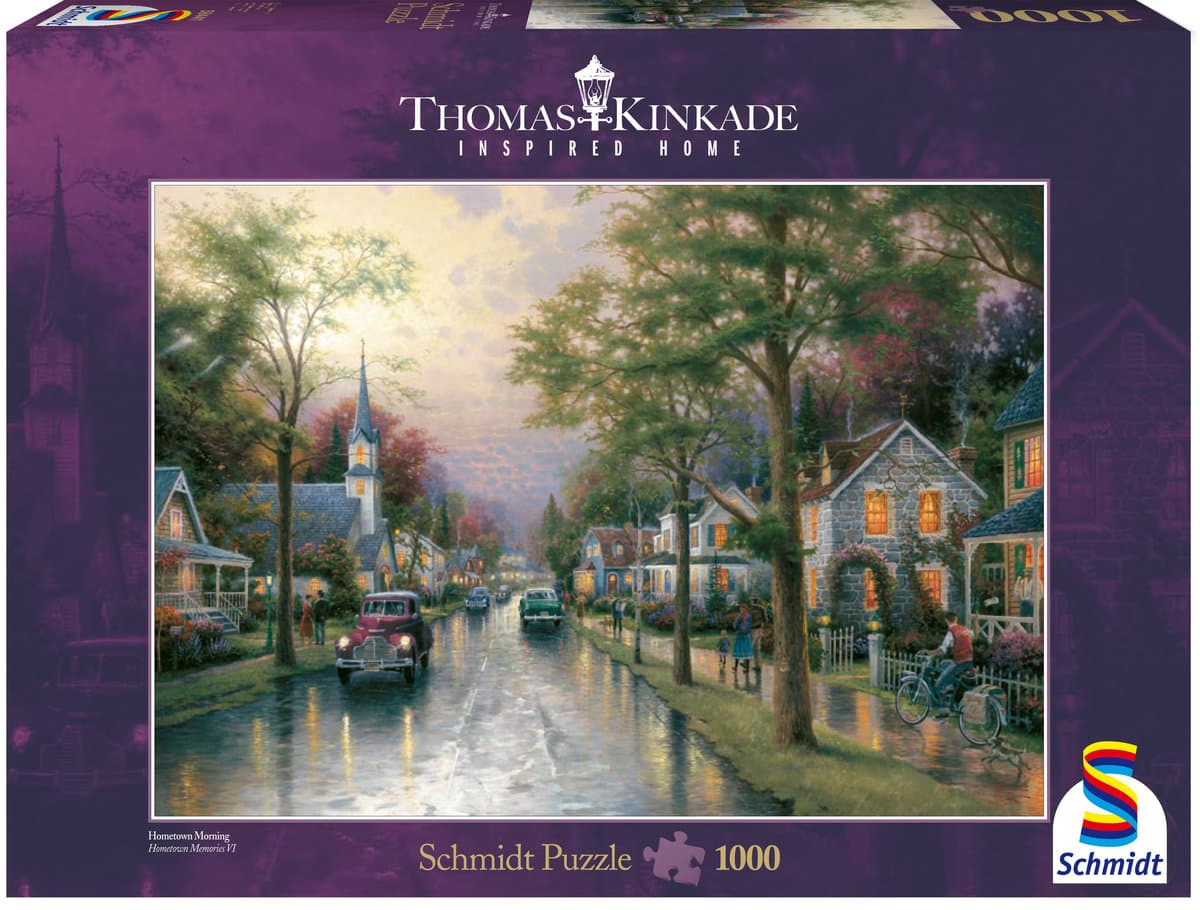 Schmidt, puzzle, Thomas Kinkade, Poranek w rodzinnym mieście, 1000 el.