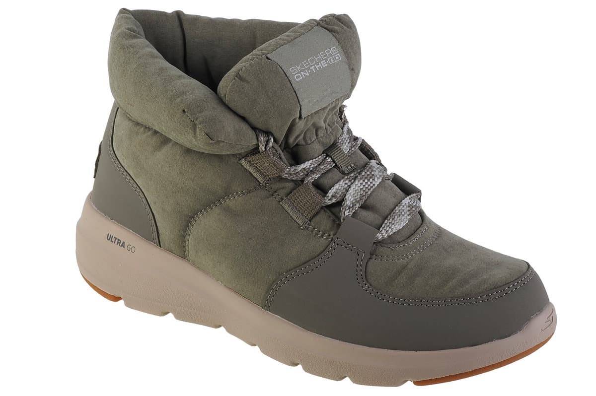 Skechers Glacial Ultra - Trend Up 144194-Olv, Damskie, Buty Zimowe, Zielony