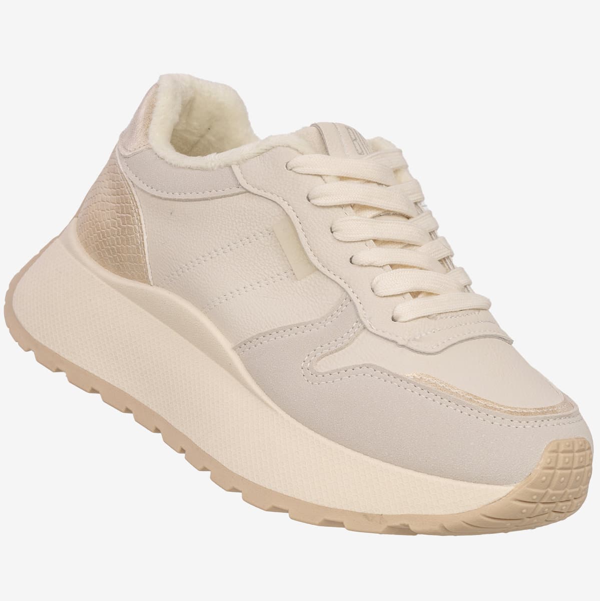 Sneakersy Damskie BIG STAR Buty Sportowe Półbuty Ocieplane Beżowe SS274008 Beżowy 37