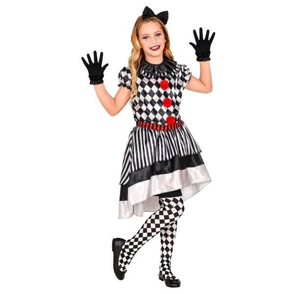 Strój Harlequin Dziewczynka Klaun-164