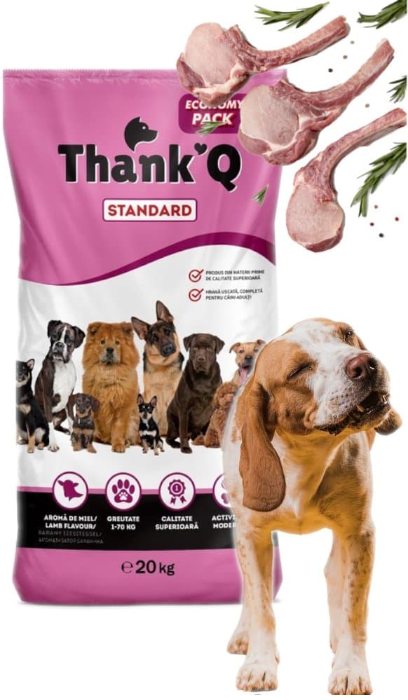 Sucha karma dla psa THANKQ STANDARD Jagnięcina z witaminami 20kg