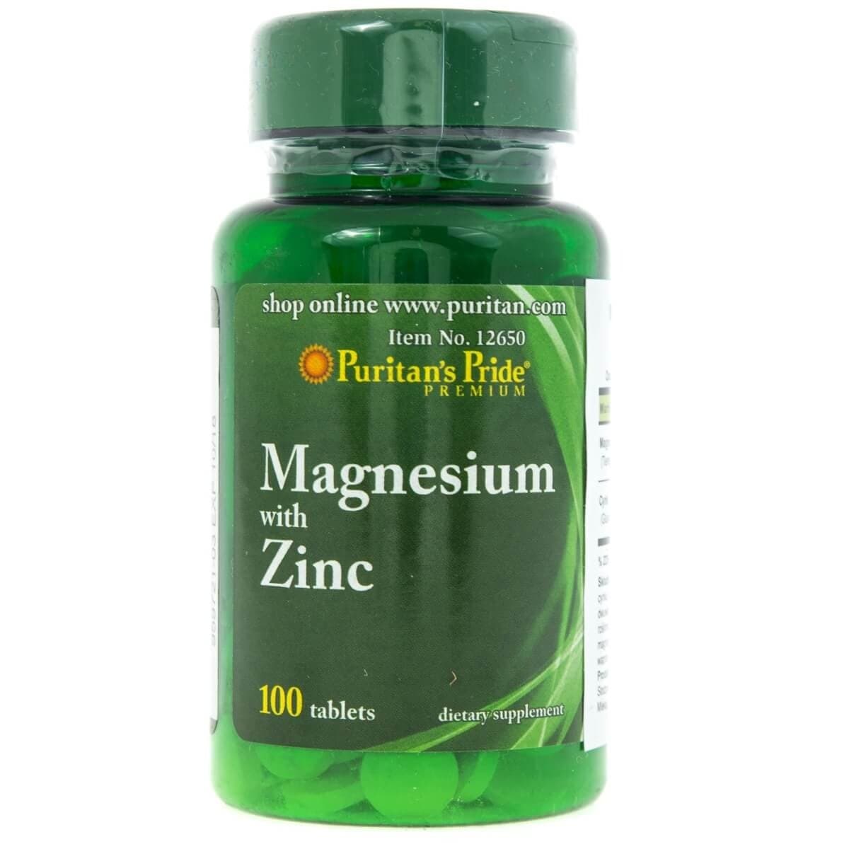 Suplement diety Magnez z cynkiem PURITAN'S PRIDE, 100 tabletek