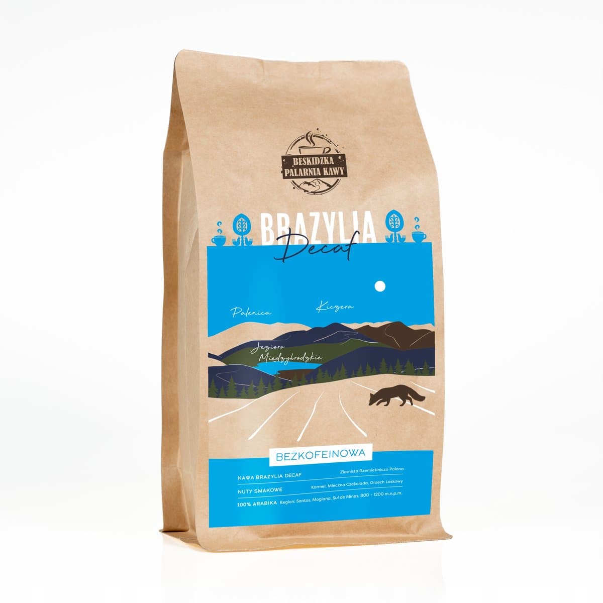 Świeżo Palona Kawa Ziarnista Brazylia Bezkofeinowa Decaf 500G 100% Arabica