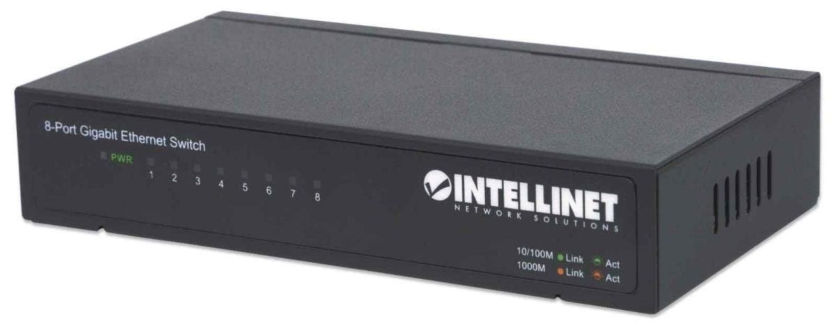 Switch Intellinet Gigabit 8x 10/100/1000 Mbps RJ45 Desktop Metalowy