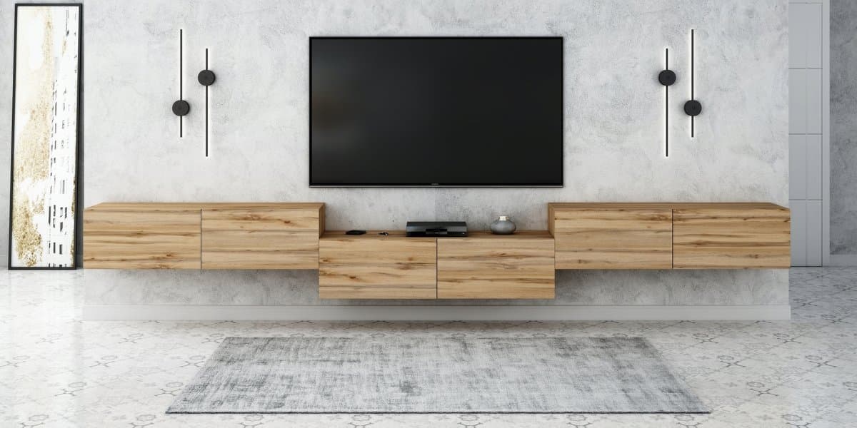 Szafka Rtv Pod Telewizor Komoda Wisząca 420 Cm Dąb Wotan
